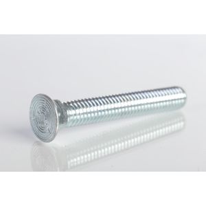 Plow Bolt, Grade 5, Flat Head, Zinc Finish Steel, 7/16-14 x 3"