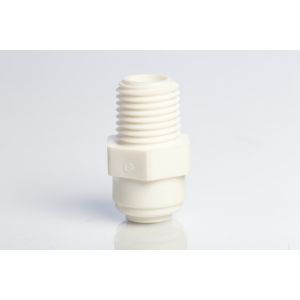 Polyconn Male Connector 1/4" Tube OD to 1/4" NPTM Thread