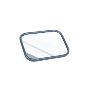 Rectangular Rolled-Rim Rear View Mirror with Ball Swivel